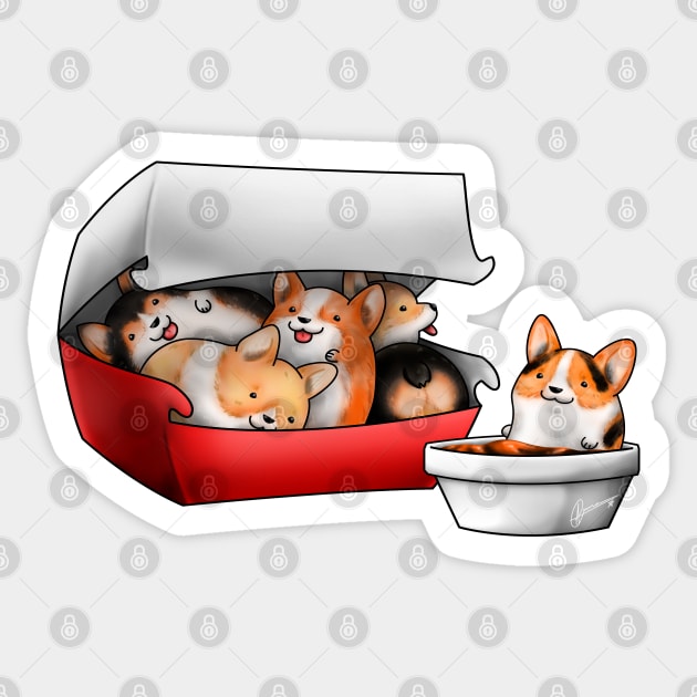 Corgi Nuggets Sticker by Akiraj